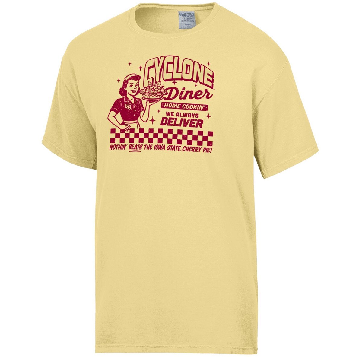 Comfort Wash ISU Diner Pale Gold Short Sleeve T-Shirt